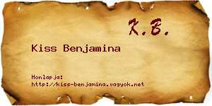 Kiss Benjamina névjegykártya
