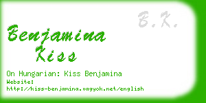 benjamina kiss business card